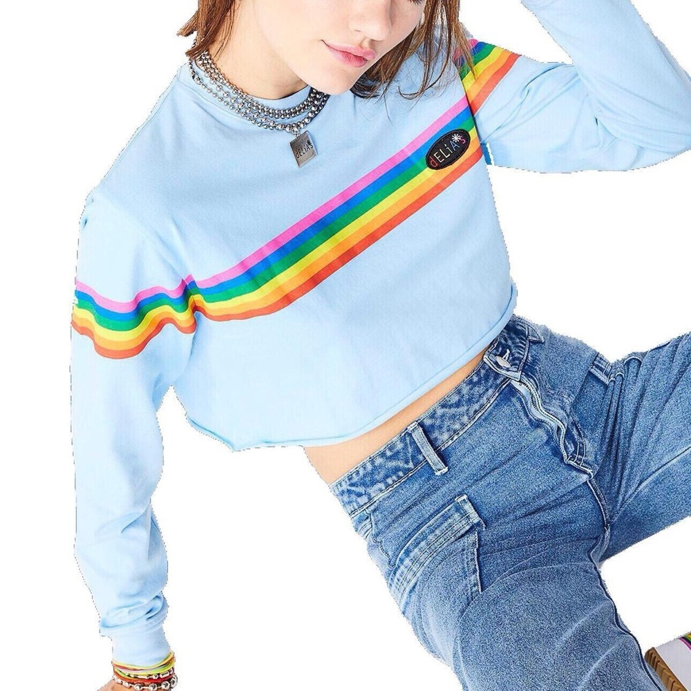 NWT Delia’s logo y2k long sleeve crop top M